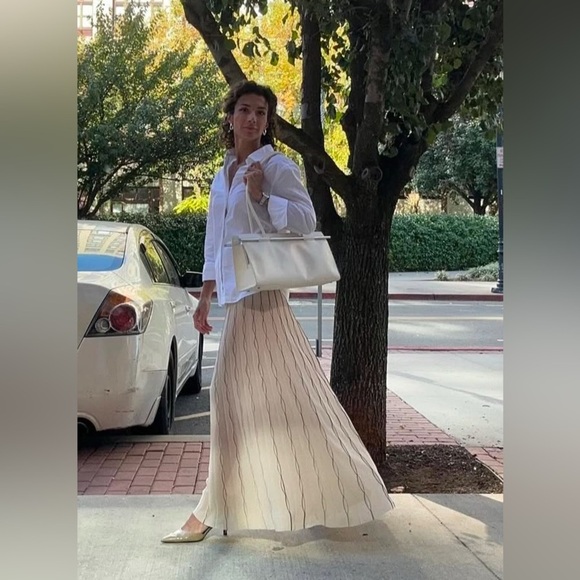 COS Pants - 🪩  COS 🪩THE PLEATED CHIFFON PANTS XS BEIGE